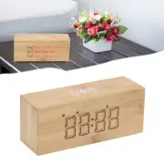 Wooden Alarm Clock Thermometer Wireless Charger Digital LED Time Date Clock For