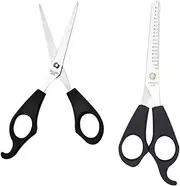minkissy 2Pcs Hair Cutting Scissors Professional Trimming Hairdressing Shears Durable Ergonomic Design for Home Salon Use