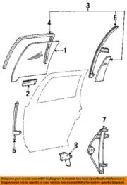 Lincoln FORD OEM Town Car Glass-Rear Door-Vent Fixed Window Right F4VY5426870A