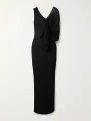 [Christopher Esber] Christopher Esber - Seneca Swirl Convertible Draped Ribbed-knit And Jersey Gown - Black - UK 6 UK 6 Black