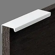 Pack of 10 Hidden Door Handles, Cabinet Handles, Furniture Handles, Modern Kitchen Handles, Aluminium for Wardrobe, Door, Drawers, White, Total Length 120 mm