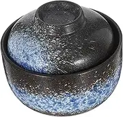ABOOFAN Japanese Style Ceramic Stew Pot with Lid Home Dessert Cup for Steaming Eggs Soup and More Heat Resistant Tableware for Kitchen and Restaurant Use