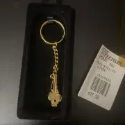 Mens Swank Key Chain Watch Fob Clip Gold Tone VG NOS