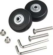 Mtsooning 2Set Suitcase Luggage Replacement Wheels, 50x18mm Wear-Resistant Mute Inline Skate Wheel, Rubber Swivel Caster Wheel Bearing Repair Kit