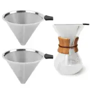 2 Pack Coffee Filters Compatible with Chemex (6, 8, 10 cup) and Hario V60 02 ...