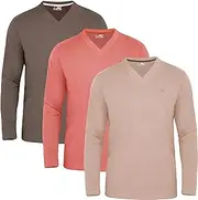 [JRC Just Royal Clothing] JRC 3, 4 Pack Men's Short/Long Sleeve V-Neck T-Shirts, Comfortable V-Neck Tops for Gym, Running, Training and Casual Outings