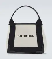 [Balenciaga] Balenciaga Cabas leather-trimmed canvas tote bag