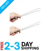 Precision 10.6” Aquarium Tweezers - Straight & Curved Stainless Steel Set
