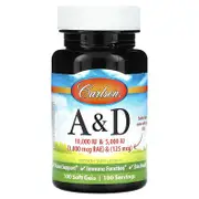 Carlson, Vitamin A & D, 100 Soft Gels