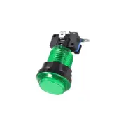 Game Round Push Buttons Green LED Light with Micro Switches 33.5mm/12V/1 Pcs