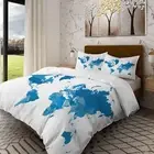 Modern Map World King Size Bedding Comforter Sets,Soft Pattern Printed