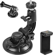 ShipeeKin Heavy Duty 9CM Suction Cup Mount Car Windows Stand on Windshield Dashboard Bonnet for GoPro Hero 6, 5,4 session,3+,3 SJCAM Series, Geekpro, Garmin VIRB Xe, Xiaomi Yi 4k, Nikon, Sony DSLR