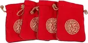 [GAXIRE] 4pcs Embroidered Drawstring Pouches for Jewelry Coin Storage Small Reusable Sachet Bags Convenient Organizers for Travel Home Office Festive