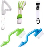 Window or Sliding Door Track Cleaning Brush Window Blind Duster 2-in-1 Windowsill Sweeper 2PCS Random Color Hand-held Groove Total 5PCS