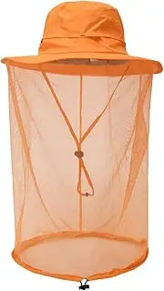 Fishing Hat Sun Protection Hat Head Net for Outdoors Bucket Hat with Hidden Net Mesh