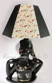 PLASTIC RIBBON HEXAGONAL SHAPE BLACK & STARBURST LAMPSHADE for BARSONY LADY LAMP