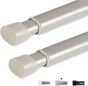 Turquoize Tension Rods Oval Spring Curtain Rod Adjustable Width Rods 2 pack