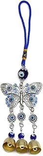 Zingtsing Evil Eye Wall Hanging Decor, Butterfly Wind Chime, Handcraft Evil Eye Decorative Hanging Ornament for Home Car Backpack Garden