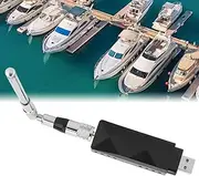 Portable Dual Channel AIS Receiver, Stainless Steel USB Output Marine AIS Receiver with Antenna, NMEA 0183, for Boat Marine