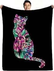 Cat Blanket Cat Throw Blankets for Cat Lovers Cat Print Blanket for Girls Boys Cat Themed Gifts Cat Fleece Blanket Lightweight, Soft, Comfortable, Warm for Bed Couch Living Room