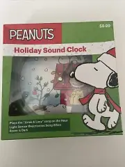 PEANUTS Holiday Sound Wall Clock w/Sensor;Plays"Linus & Lucy";Battery/Quartz;NIB