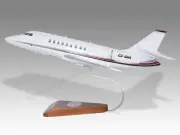 Dassault Falcon 2000EX NetJets Desk Wood Airplane New Model Small Scale 1/72