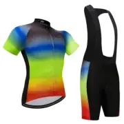 Men's Bike Clothes Kit Cycle Jersey & Gel Padded (Bib) Shorts Coolmax Set S-5XL
