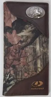ZEP-PRO TURKEY Leather & Nylon MOSSY OAK Roper Camo WALLET TIN GIFT BOX