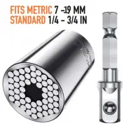 Universal Socket Tools Torque Wrench Head Set 7-19mm Power Drill Adapter