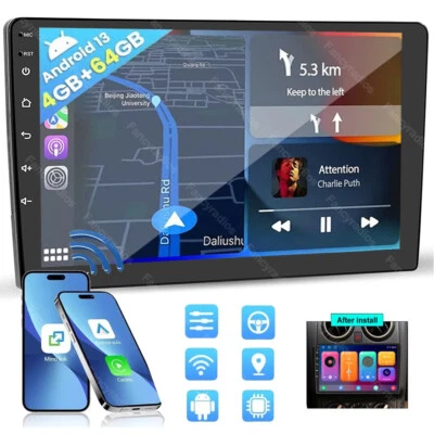 9'' 2 DIN Android 13 Apple CarPlay GPS Navi WiFi Car Stereo Radio Touch Screen