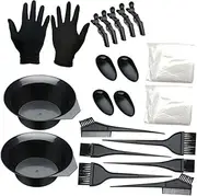EXQUIMEUBLE 21pcs Hair Dye Tools Kit for Home Coloring Professional Hair Coloring Comb Bowl Gloves Clips for Salon Use Highlights