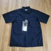 New 5.11 Tactical TacLite TDU Shirt Size M Blue Button Up Short Sleeve Utility
