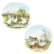 Geese on the Farm Overglaze Waterslide Ceramic Decals