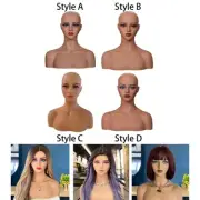 Mannequin Head Fashion Double Shoulder Wig Head Stand for Wig Scarf Earrings