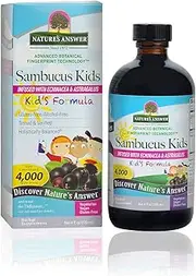 Nature's Answer Bioavailable Sambucus Kids Formula | 4-Fluid Ounces | Kosher Certified Organic Elderberry Syrup | Great Taste & Gluten-Free | Dietary Supplement | No Artificial Preservatives
