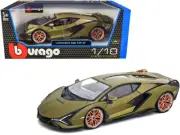 Lamborghini Sian FKP 37 Matt Green Metallic with Copper Wheels 1/18 Diecast Mode