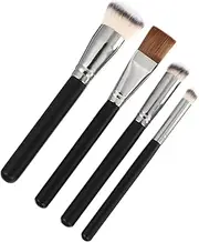 [CANIGHT] Travel Makeup Brush Set 4pcs Foundation and Concealer Brushes Silk Soft Easy Application for Women and Girls