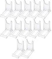 12 Pieces Acrylic Stands For Display Plastic Display Holders Picture Plate Holders Clear Mini Easels Stands to Display Pictures or Plate for Home Office Supplies Festival Party Decoration