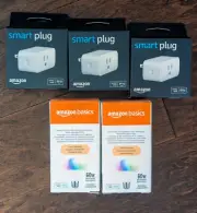 New Amazon Smart Plug (3-Pack) + Amazon Basics Smart LED Bulbs (2-Pack)