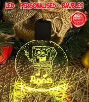 Spongebob Squarepants Personalised Christmas Bauble LED Light Hanging Decoration