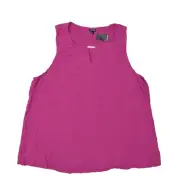 NEW Torrid Women's Plus Size 4 Blouse Top Sleeveless Purple Solid Rayon Crew Nec