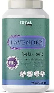 Epsom Salt Lavender Bath Salt | Soothes and Relaxes | Eases Aches & Muscle Pain | Softens Skin | Magnesium Sulphate | Natural Bath Salts - 250g