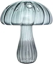 Transparent Jelly Color Mushroom Glass Vase Aromatherapy Bottle Home Small Vase Hydroponic Flower Pot Simple Table Decoration (Color : Green)