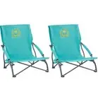 Maui and Sons Comfort Sling Back Bag Beach Camping Picnic Chair Teal 1 (set-2)