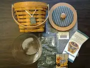 Longaberger 1998 Barn Raising Basket Combo, Lid, Tie-on - Unique Package!