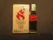 Coca -Cola 1996 Olympic Atlanta Coca-Cola Bottle & Torch Lapel Pin