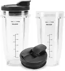 Blender Replacement Cup 24 oz Cup Sip & Seal Lids for Nutri Ninja BL450 Auto-iQ