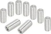 uxcell 50 Pcs Hex Socket Grub Screw, M8x18mm Flat Point Grub Bolt 304 Stainless Steel Head Socket Set Screws for Door Handles Light Fixture Repair