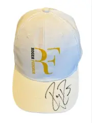 Roger Federer Signed 'RF' White Tennis Hat Cap with COA *WOW*