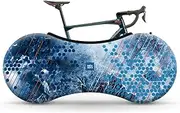 Velo Sock Bicycle Indoor Cover for Storage and Transportation, Stretchy Dirt Proof Fabric, Bike Travel Protection Cover - Iced Bubbles